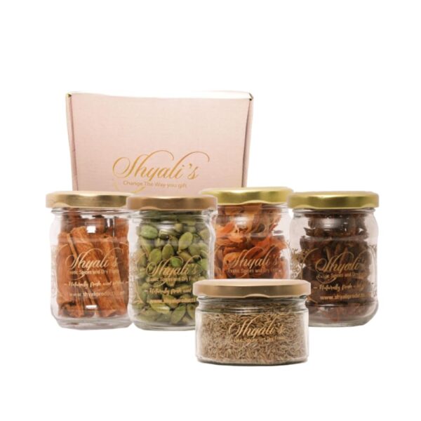 Shyali’s Whole Spices Combo 235 gm | Cumin Jeera,Mace, Green Cardamom, Star Anise, Cinnamon | Sabut Khada Garam Masala