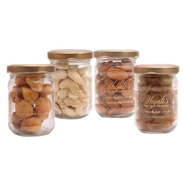 Shyali’s Dry Fruits Combo Pack -270g(Cashew nuts – 50 g, Almond – 70 g, Raisins – 80 g, Apricot – 70 g)